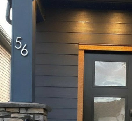 Black Modern House Numbers on Canadian House